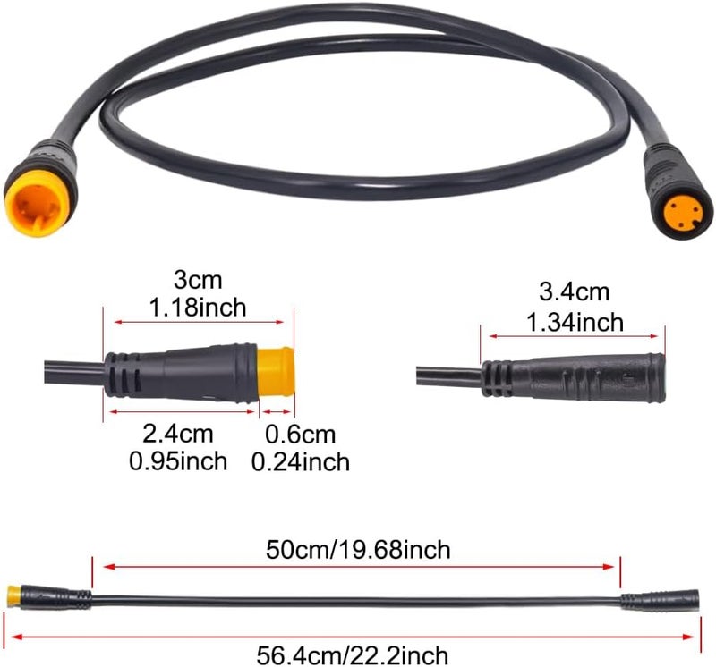 Wexplore Ebike extension cable for electric bike gear sensor, waterproof connector 2pin/3pin/5pin for extension of electric bike lights and screens - Image 3